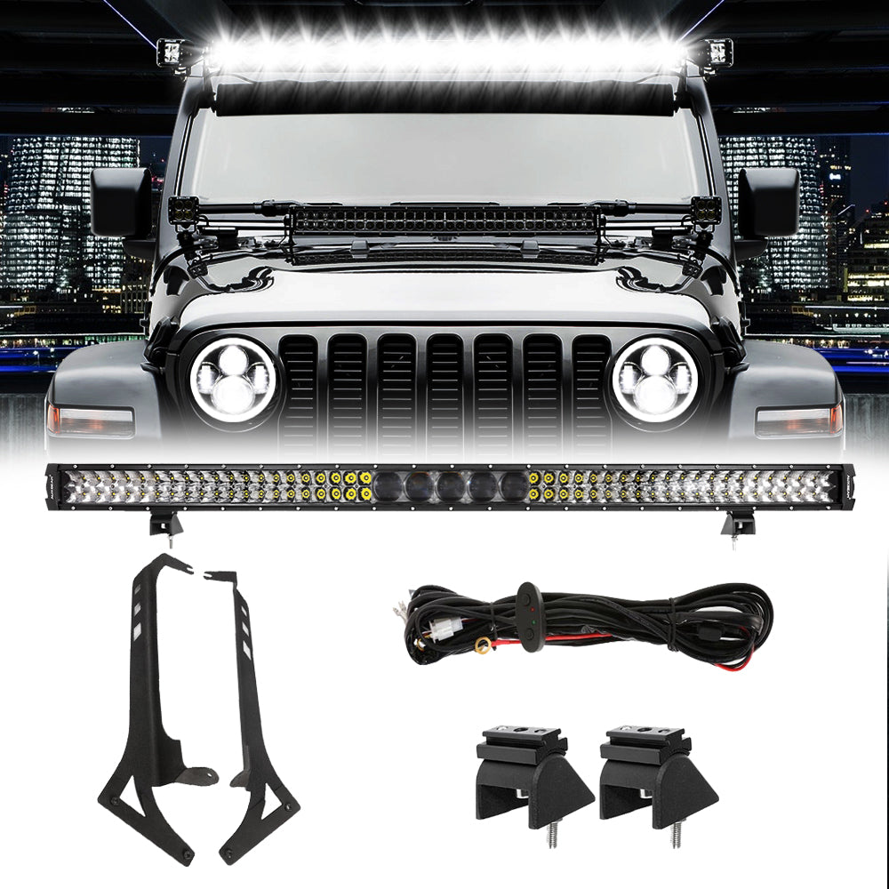 Jeep Light Bar 52 Inch Led Light Bar for 2018 2021 Jeep Wrangler