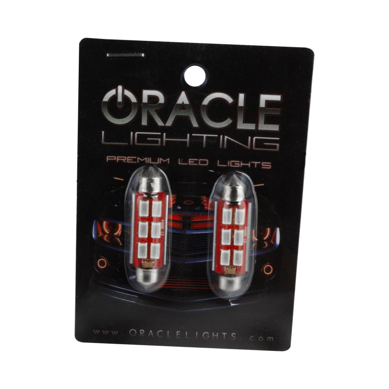 Oracle 44MM 6 LED 3-Chip Festoon Bulbs (Pair) - Red SEE WARRANTY