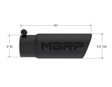 MBRP Universal Tip 3-1/2in O.D. Angled Rolled End - 3in ID Inlet 10in Length - Black