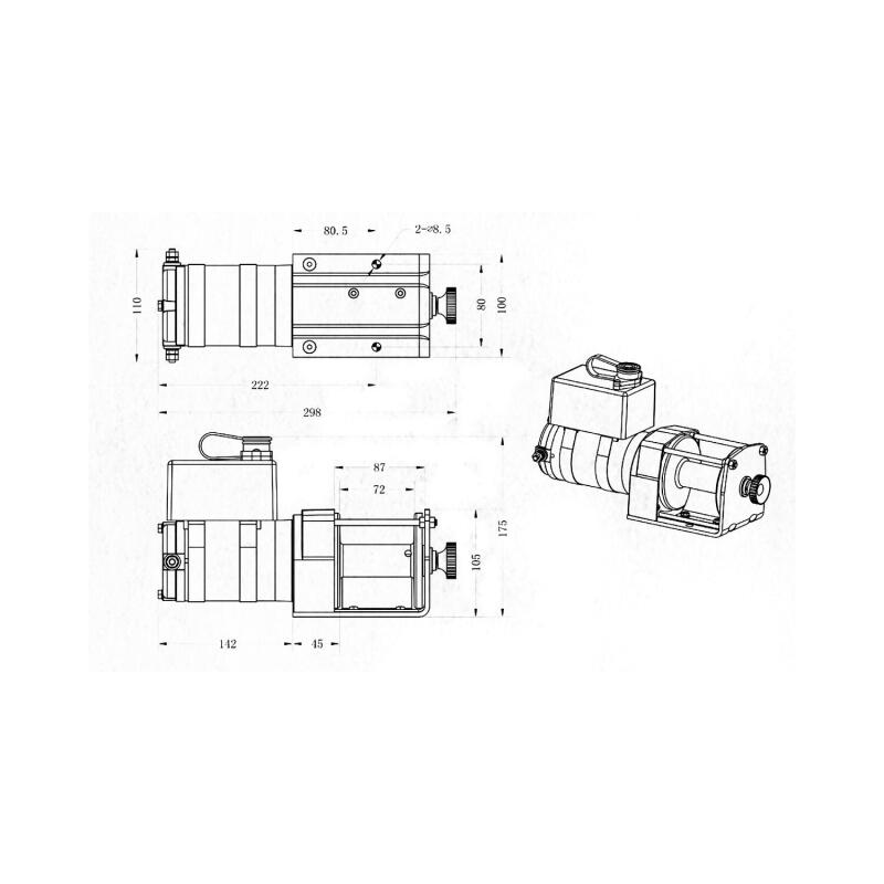 Superwinch 3000 LBS 12V DC 3/16in x 40ft Steel Rope UT3000 Winch