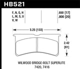 Hawk DTC-80 Wilwood BB SL 7416 17mm Race Brake Pads