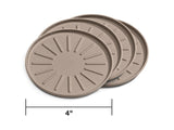 WeatherTech Round Coaster Set 4in. - Tan (Set of 4)