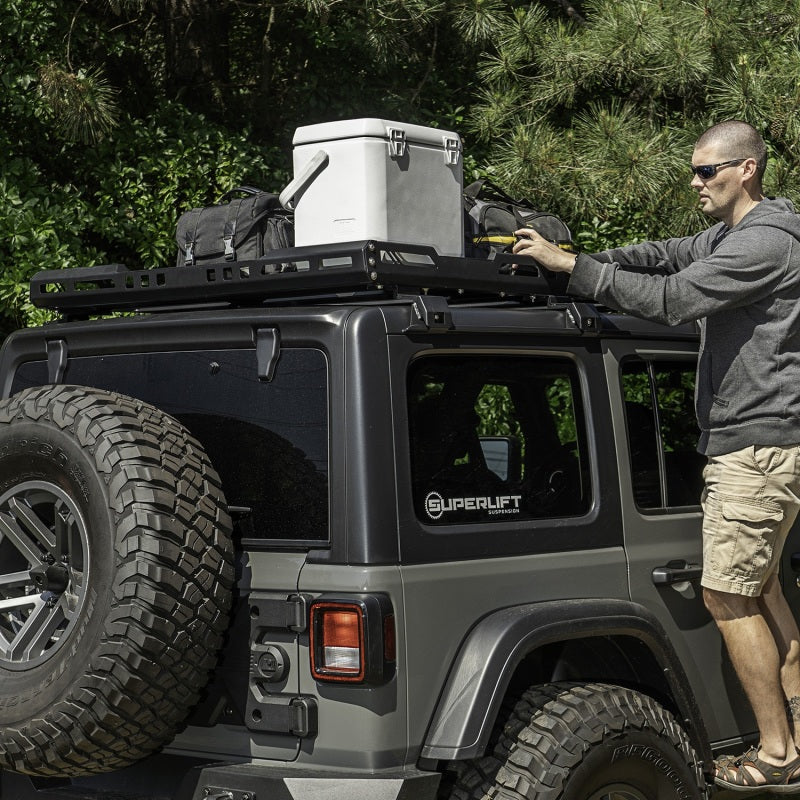 Rugged Ridge Roof Rack with Basket 18-20 Jeep Wrangler JL 4Dr Hardtops