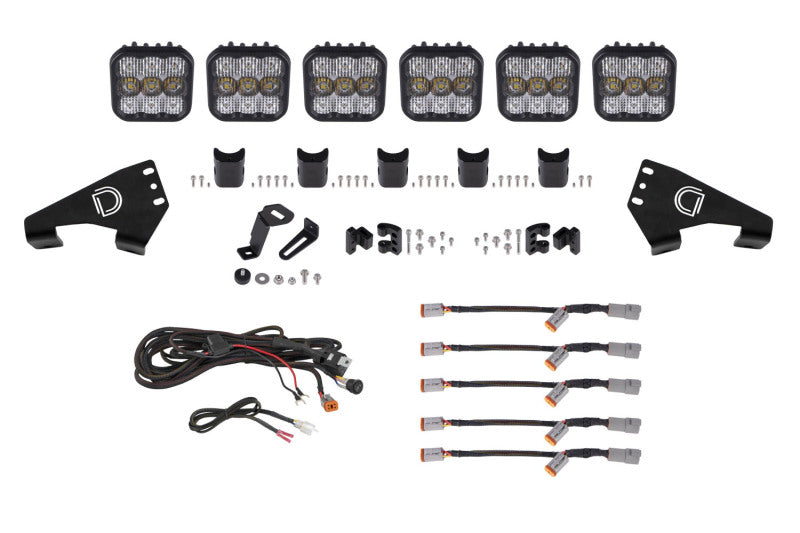 Diode Dynamics 20-Present Polaris RZR SS5 Sport CrossLink Roof - White Combo Lightbar Kit