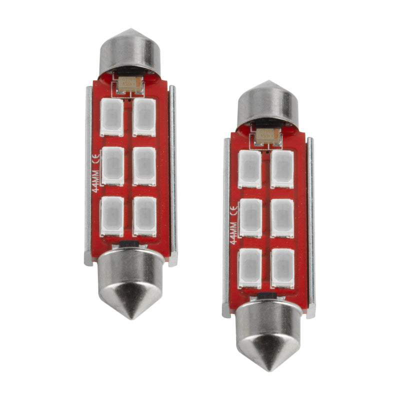 Oracle 44MM 6 LED 3-Chip Festoon Bulbs (Pair) - Red SEE WARRANTY