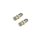 Oracle BA9S 5 LED 3 Chip Bayonet Bulbs (Pair) - White SEE WARRANTY