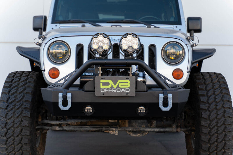 DV8 Offroad Fairlead Mounted Flip-Up License Plate Bracket