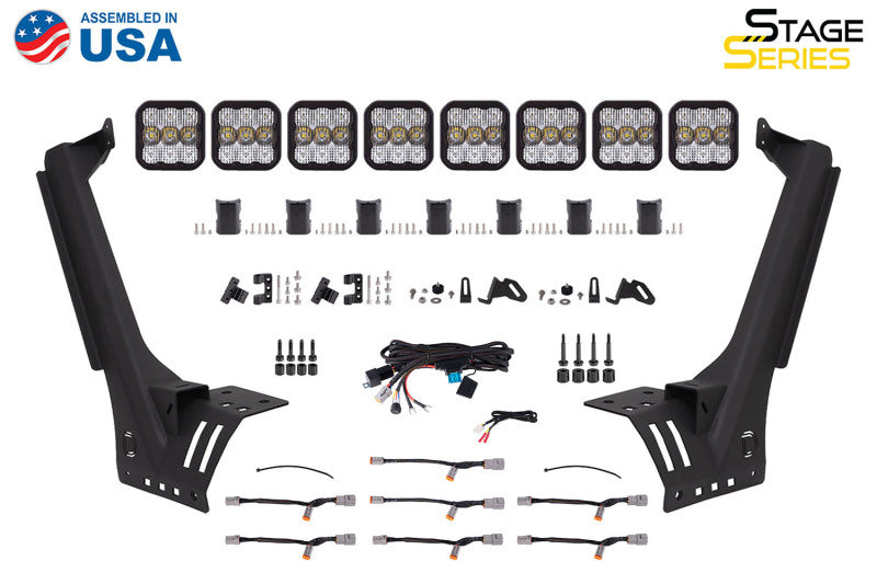 Diode Dynamics Jeep JL SS5 Sport CrossLink Windshield - White Combo Lightbar Kit