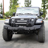 Westin 18-20 Jeep Wrangler WJ2 Full Width Front Bumper w/LED Light Bar Mount Textured Black