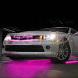 XK Glow Strip Single Color Underglow LED Accent Light Car/Truck Kit Pink - 8x24In Tube Car + 4x8In