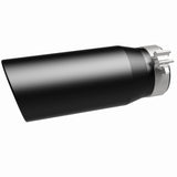 MagnaFlow Tip Stainless Black Coated Single Double Round Single Outlet 5in Dia 4in Inlet 13in L