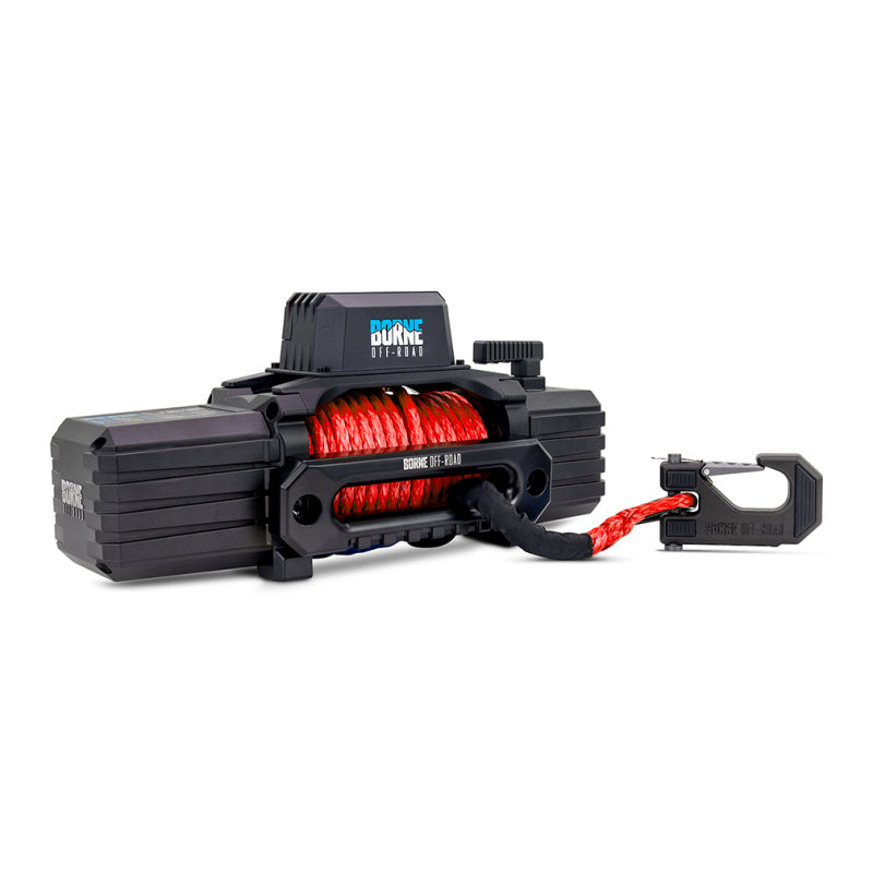 Borne Off-Road 12K Winch - Red Synthetic Rope