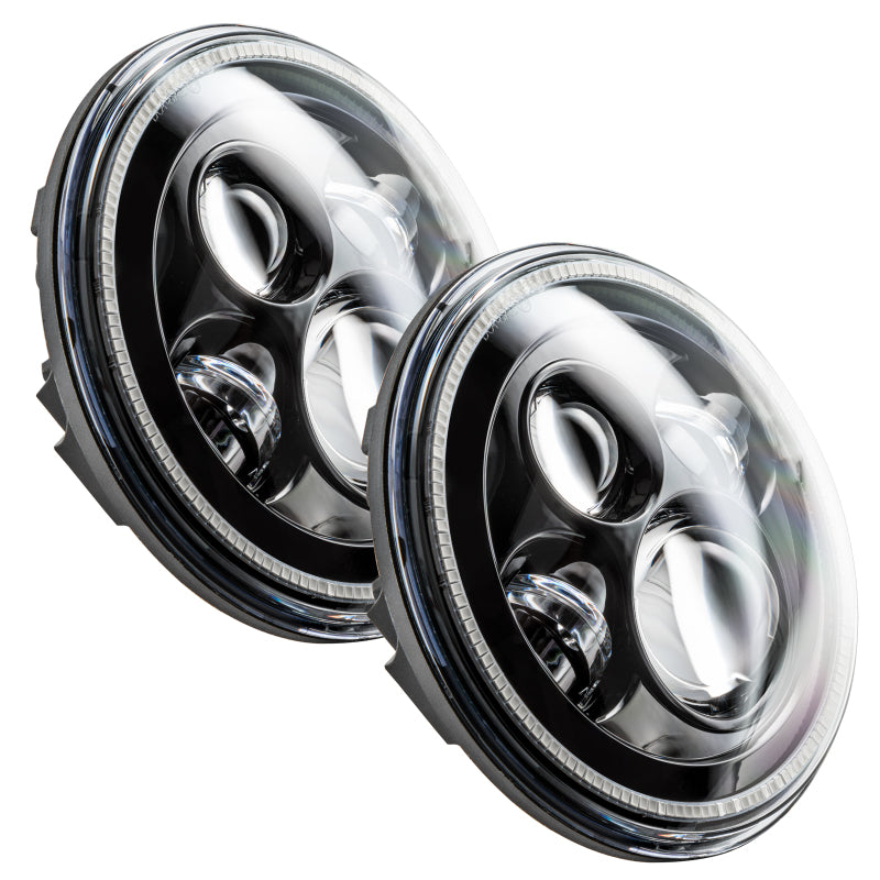 Oracle 7in High Powered LED Headlights - Black Bezel - Green