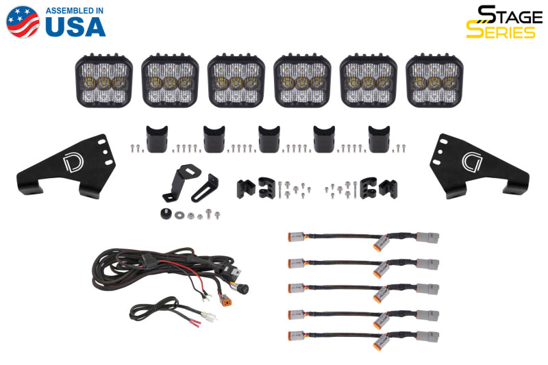 Diode Dynamics 20-Present Polaris RZR SS5 Pro CrossLink Roof - White Combo Lightbar Kit