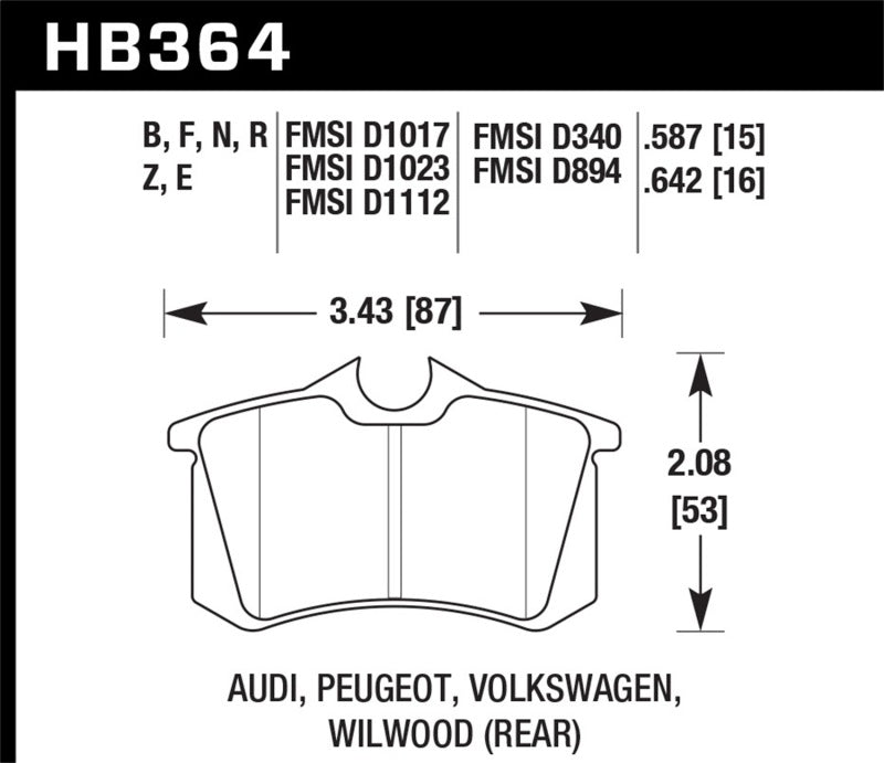 Hawk 98-00 Audi A4 2.8L Avant Rear ER-1 Brake Pads