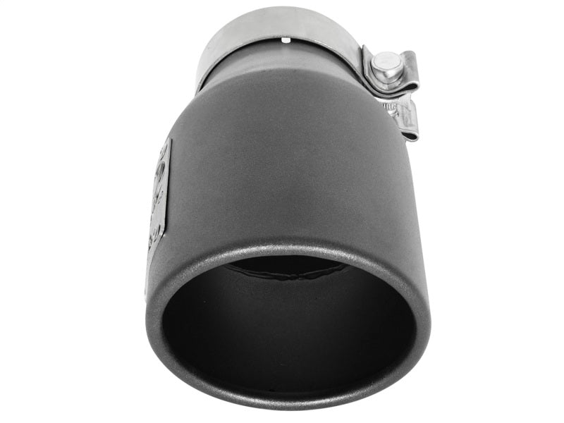 aFe MACH Force-Xp 3in 304 SS Metallic Black Exhaust Tip 3in In x 4-1/2in Out x 9in L Clamp-On Right