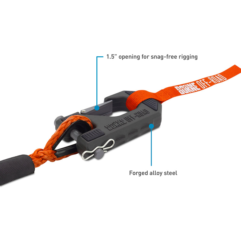 Borne Off-Road 12K Winch - Orange Synthetic Rope