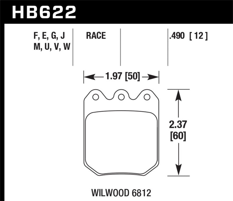 Hawk Wilwood DLS 6812 Black Race Brake Pads