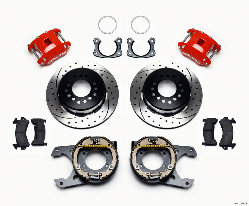 Wilwood D154 P/S P-B Kit Drilled-Red New Big Ford 2.50in Offset