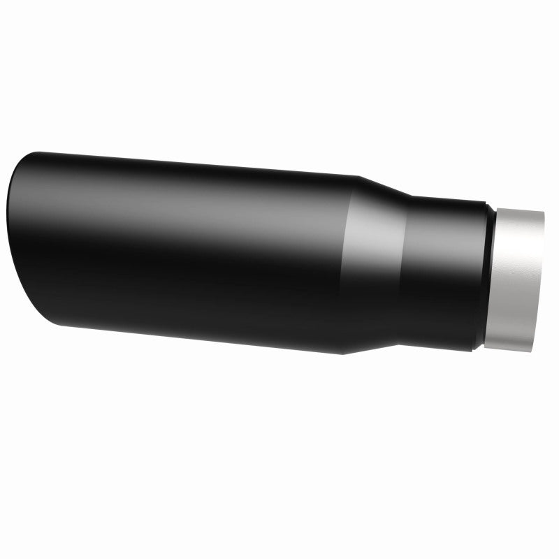 MagnaFlow Tip Stainless Black Coated Single Wall Round Single Outlet 5in Dia 3.5in Inlet 14.5in L