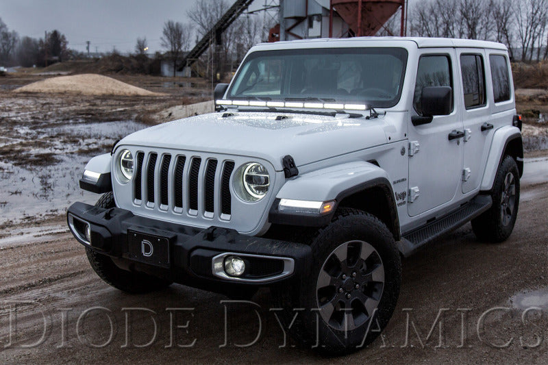 Diode Dynamics 18-21 Jeep JL Wrangler/Gladiator SS50 Hood LED Light Bar Kit - White Flood