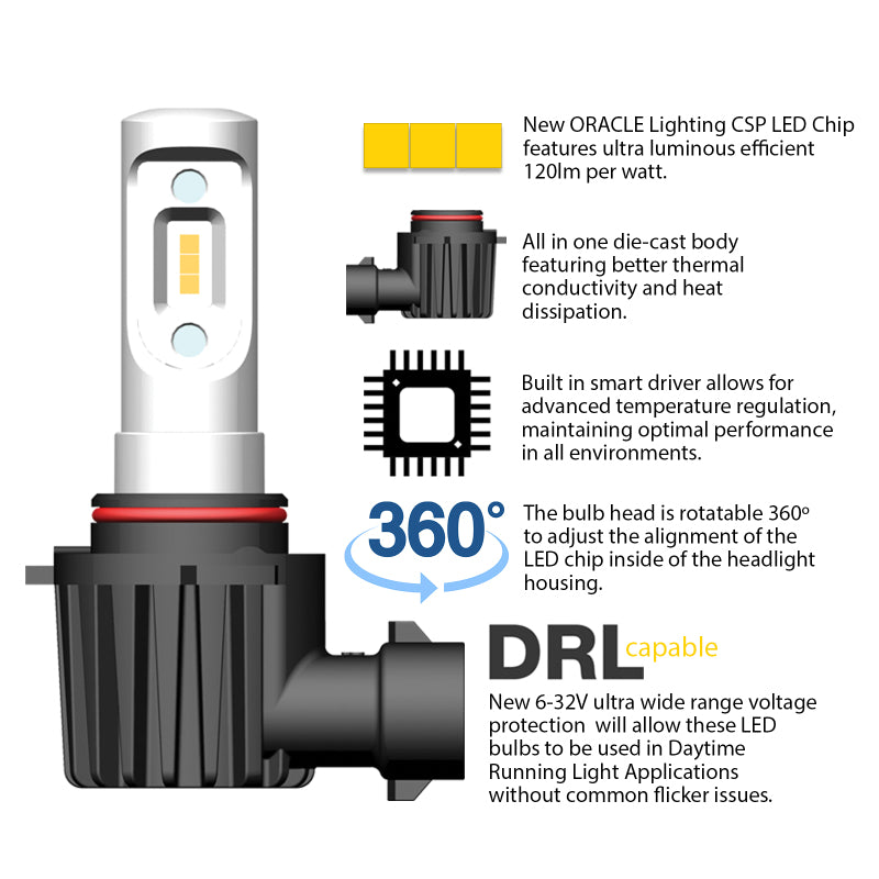 Oracle 880/881/H27 - VSeries LED Headlight Bulb Conversion Kit - 6000K SEE WARRANTY