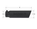 MBRP Universal 5in OD Angled Rolled End 4in Inlet 18in Lgth Black Finish Exhaust Tip