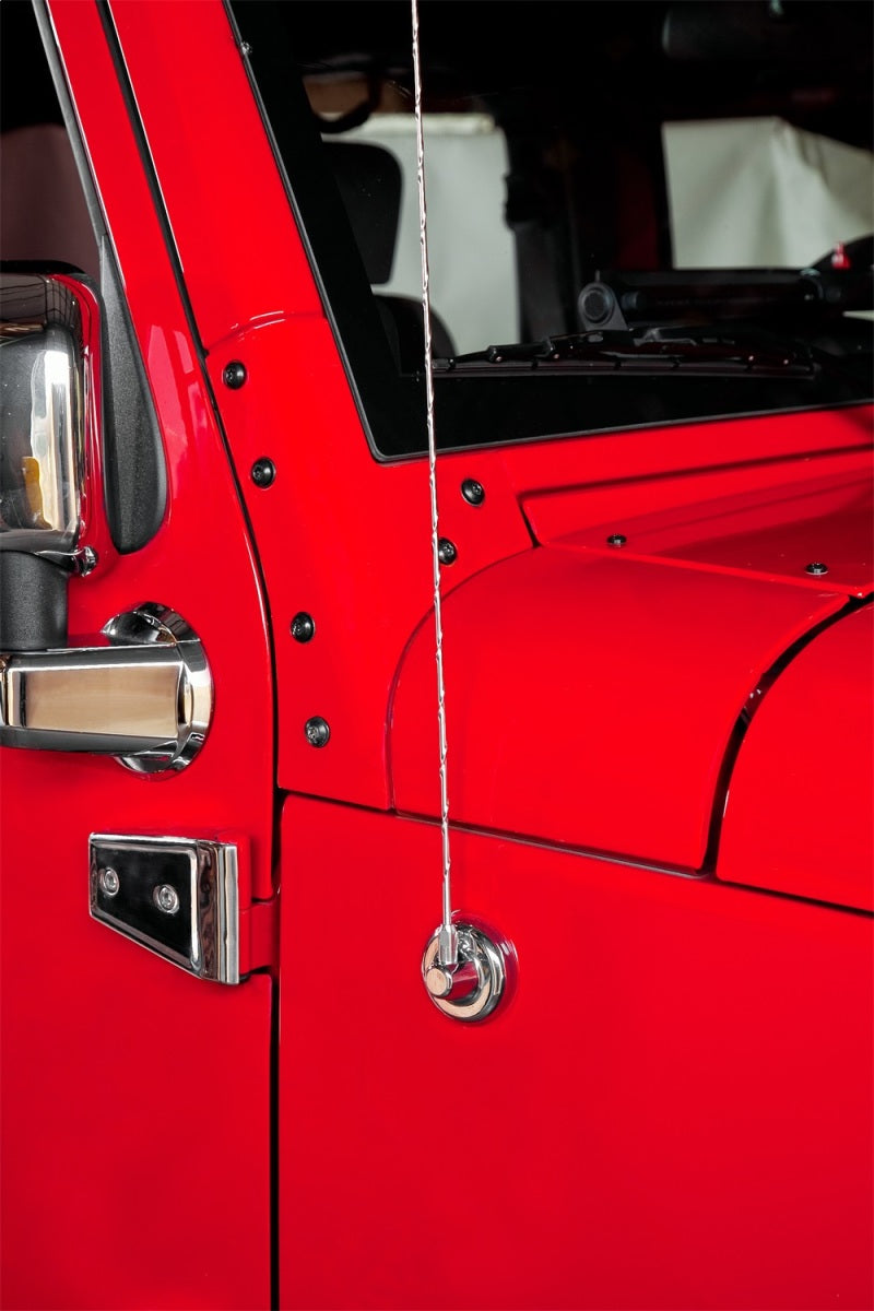 Rugged Ridge Antenna Base Cover Chrome 07-18 Jeep Wrangler