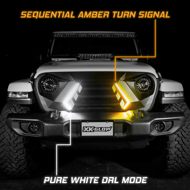 XK Glow JL Wrangler & Gladiator JT XKCHROME LED Grill Kit