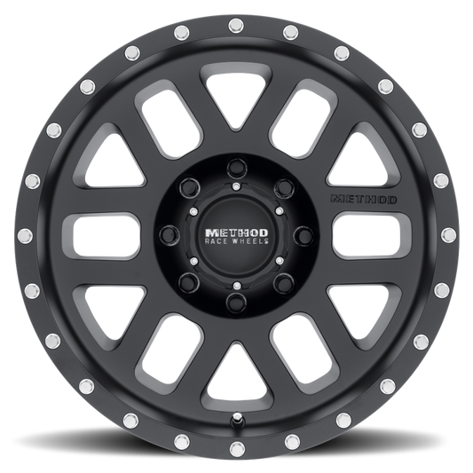 Method MR306 Mesh 18x9 -12mm Offset 8x6.5 130.81mm CB Matte Black Wheel