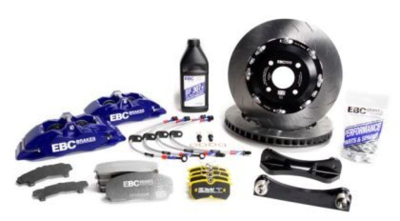 EBC Racing 01-13 Mini Cooper S R53/R56 1.6L Blue Apollo-4 Calipers 330mm Rotors Front Big Brake Kit