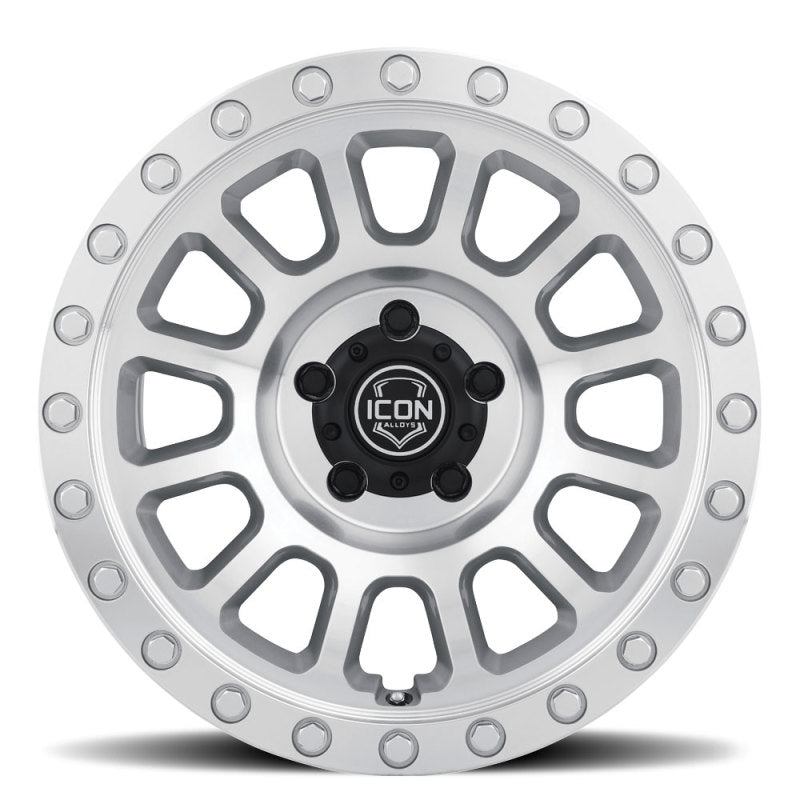 ICON Hulse 17 X 8.5 5 X 5 6mm Offset 4.5in BS Silver Machined