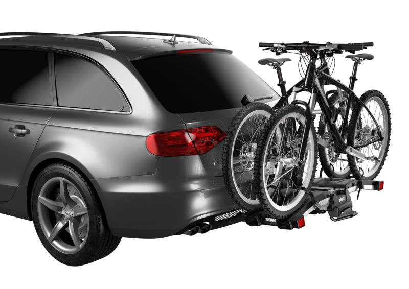 Thule EasyFold XT 2 - Fully Foldable Platform Hitch Bike Rack (Up to 2 Bikes) - Black/Silver