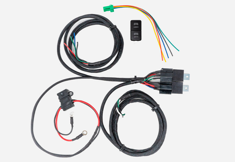 Cali Raised Wiring Harness For Dual Function Light Bar - Short Switch