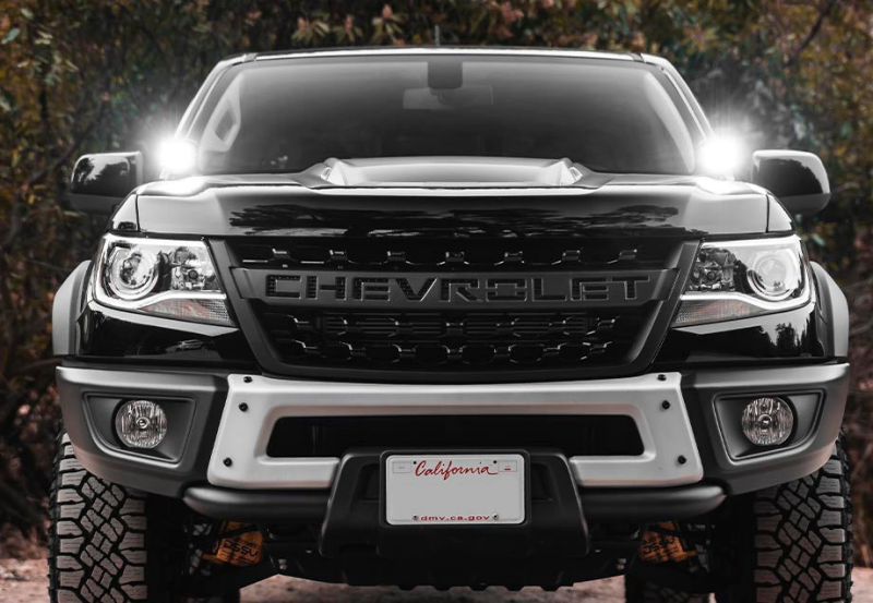 Cali Raised 15-22 Chevy Colorado Low Profile Ditch Light Brackets Kit - 2 3.5 Inch Round Cannon Pod