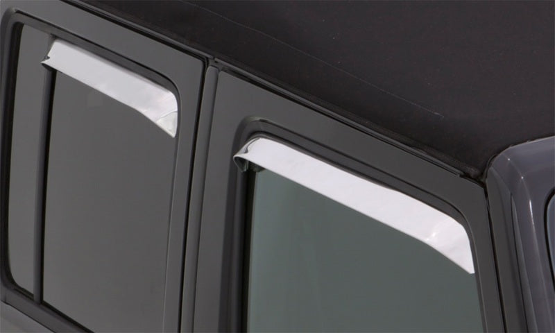 AVS 07-18 Jeep Wrangler Ventshade Front & Rear Window Deflectors 4pc - Chrome