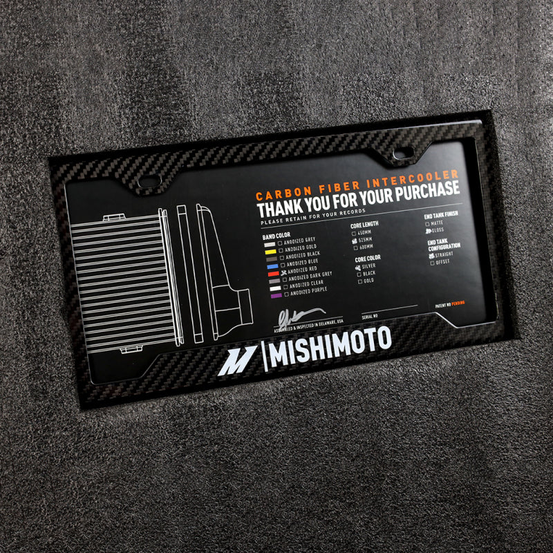 Mishimoto Universal Carbon Fiber Intercooler - Gloss Tanks - 450mm Silver Core - S-Flow - G V-Band