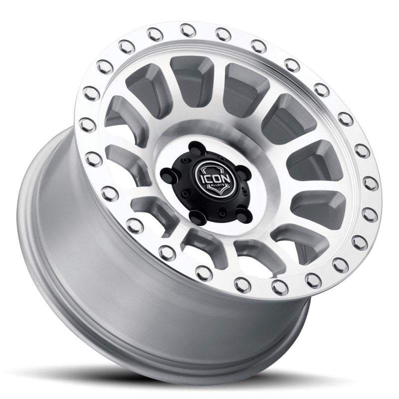 ICON Hulse 17 X 8.5 5 X 5 6mm Offset 4.5in BS Silver Machined