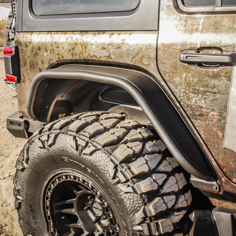 Westin/Snyper 18-20 Jeep Wrangler Tube Fenders - Rear - Textured Black