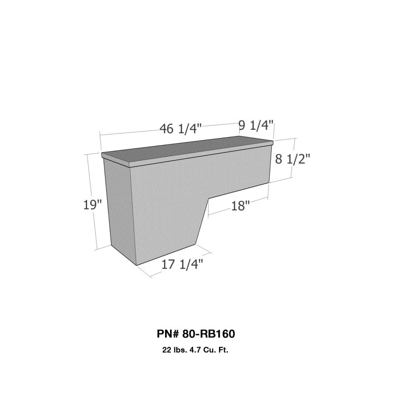 Westin/Brute Pork Chop Tool Box Driver Side 46in - Aluminum