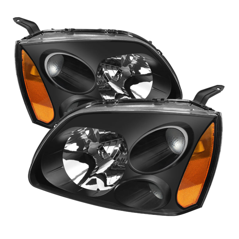 Xtune Mitsubishi Galant 04-08 Amber Crystal Headlights Black HD-JH-MG04-AM-BK