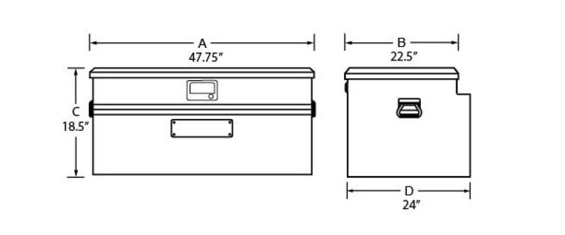 Tradesman Aluminum Flush Mount Truck Tool Box Full/Wide (48in.) - Brite