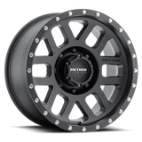 Method MR306 Mesh 18x9 +18mm Offset 8x6.5 130.81mm CB Matte Black Wheel