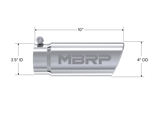 MBRP Universal Tip 4in O.D. Angled Rolled End 3 inlet 10 length