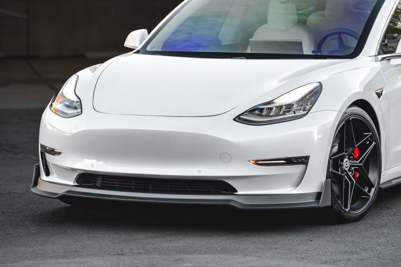 VR Aero 2018+ Tesla Model 3 Matte Carbon Fiber Front Lip Spoiler