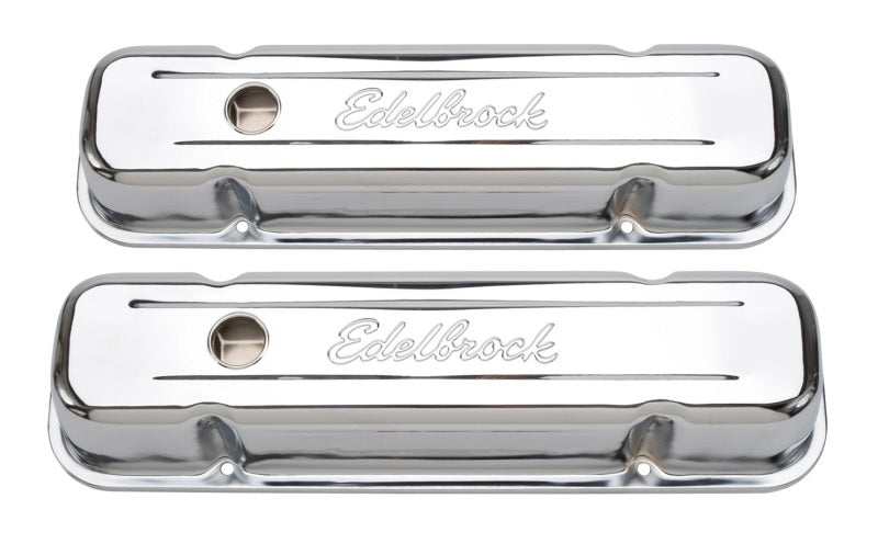 Edelbrock Valve Cover Signature Series Pontiac 1962-1979 301-455 CI V8 Tall Chrome