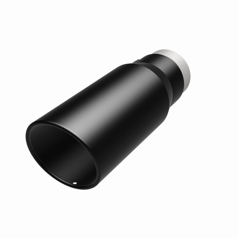 MagnaFlow Tip Stainless Black Coated Single Wall Round Single Outlet 5in Dia 3.5in Inlet 14.5in L