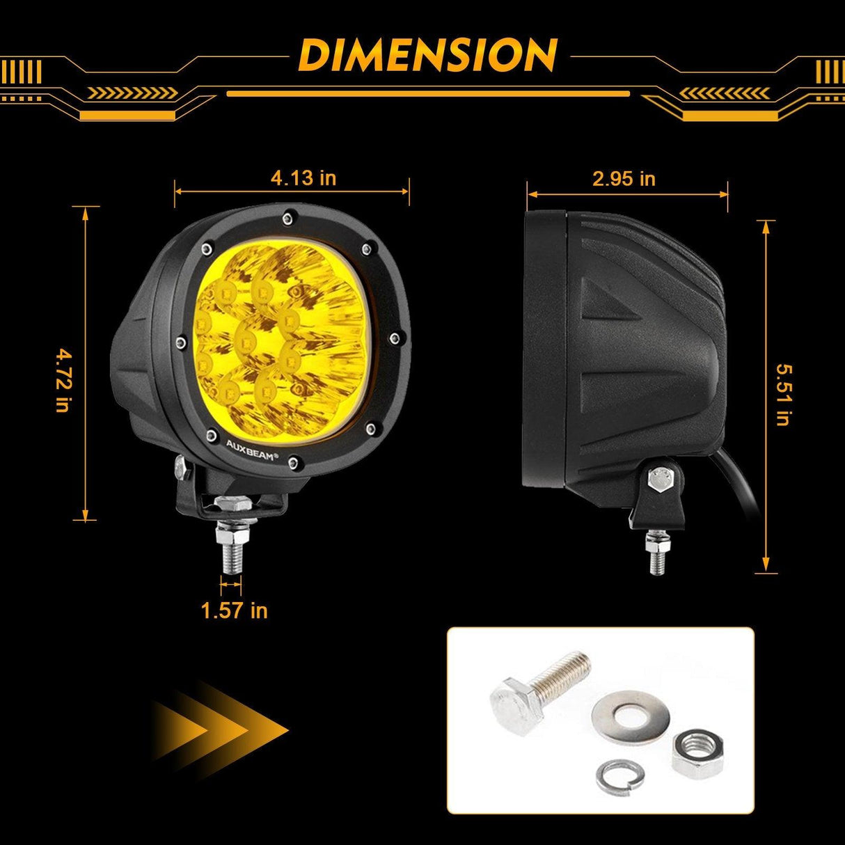 P4 Series | 4 Inch 90W Round LED Driving Lights Spot Amber Pod Lights