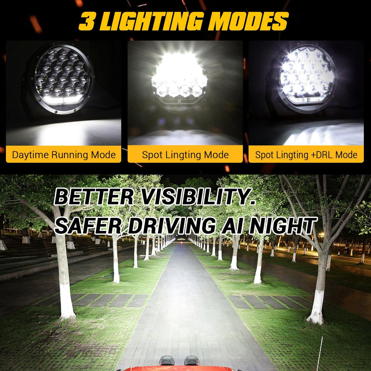 (2pcs/set) 7 Inch 178W Round Off road light Spot Beam LED Driving Lights