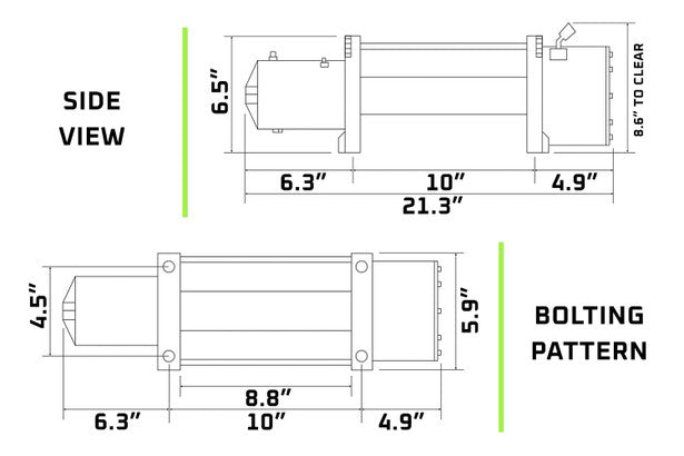 MONSTER WINCH 12000LBS 12v Electric (Synthetic Rope)